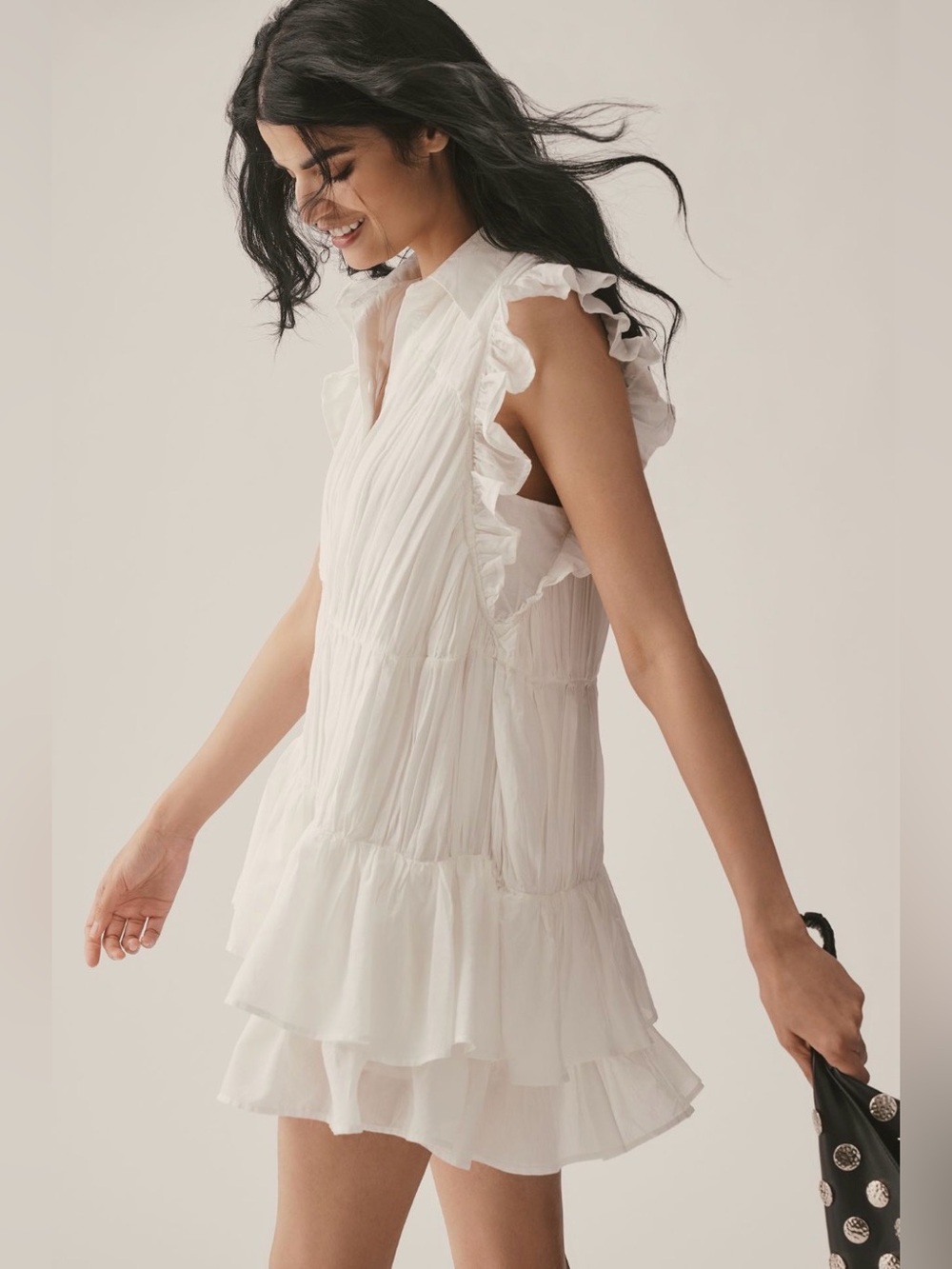 By Anthropologie Sleeveless Ruffle Shirt Dress/Tunic